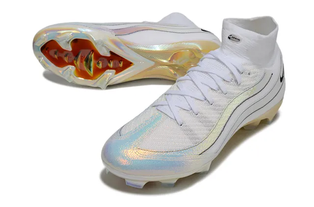 Nike Phantom GT Brancos Iridescentes Holográficos Firm-Ground Sapatos de Futebol 3
