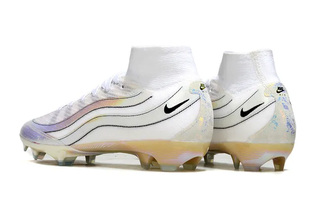 Nike Phantom GT Brancos Iridescentes Holográficos Firm-Ground Sapatos de Futebol 4