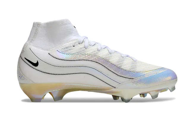 Nike Phantom GT Brancos Iridescentes Holográficos Firm-Ground Sapatos de Futebol 5