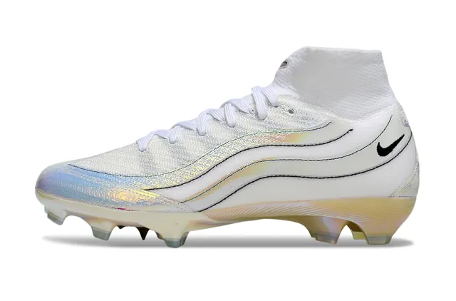 Nike Phantom GT Brancos Iridescentes Holográficos Firm-Ground Sapatos de Futebol 6