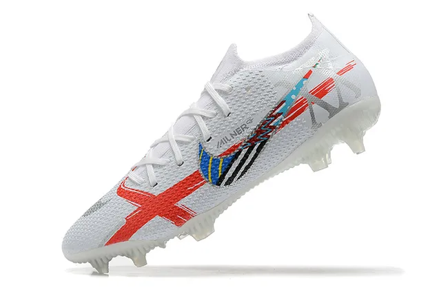 Nike Phantom GT Sapatos de futebol com upper de knit branco multicolor, ajuste dinâmico, colar e superfície firm-ground 6