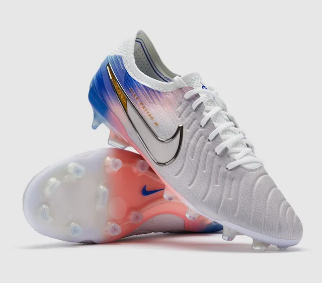 Nike Phantom GT Blanc Multicolore Riboté Synthétique Supérieur Chromé Swoosh Solide Chaussures de Football 1