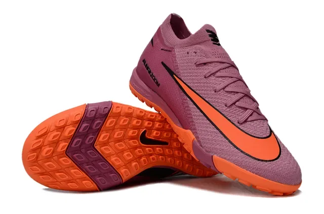 Nike Sapatos de Futebol para Turf com Superior de Malha e Colar Ajustável Sock-Fit Rosa Laranja 3