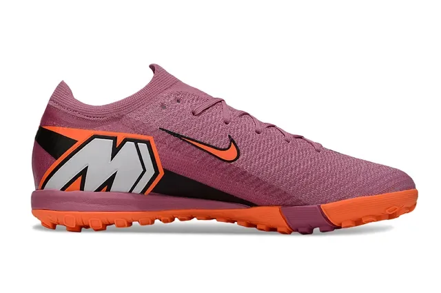 Nike Sapatos de Futebol para Turf com Superior de Malha e Colar Ajustável Sock-Fit Rosa Laranja 7