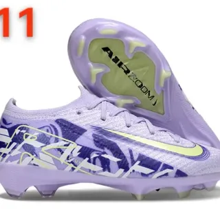 Chaussures de soccer Nike violet bleu low-cut sock-fit upper knit construction firm-ground