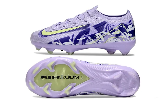 Chaussures de soccer Nike violet bleu low-cut sock-fit upper knit construction firm-ground 9