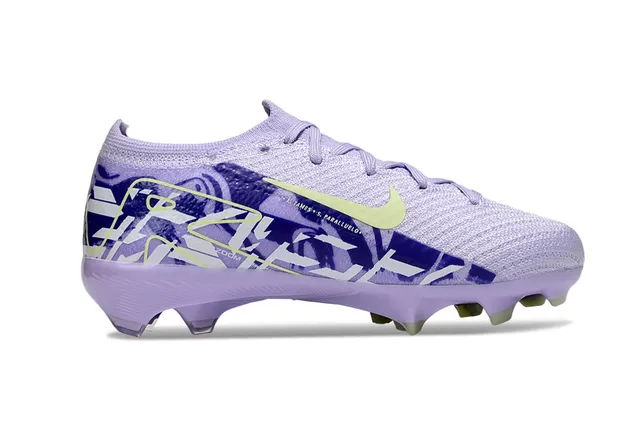 Chaussures de soccer Nike violet bleu low-cut sock-fit upper knit construction firm-ground 11