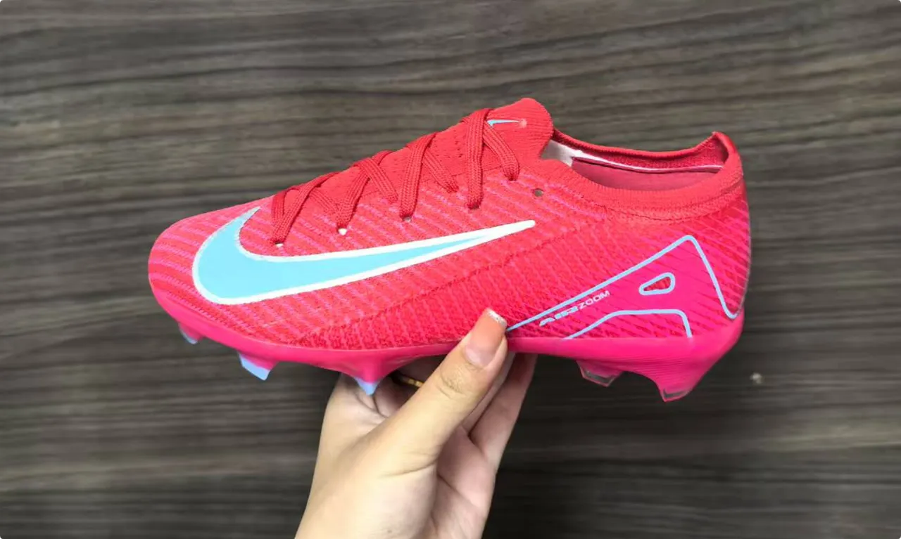 Nike Upper de maille rouge bleu Air Zoom unité talon Firm-Ground chaussures de football 6