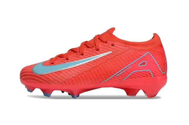 Nike Upper de maille rouge bleu Air Zoom unité talon Firm-Ground chaussures de football 9