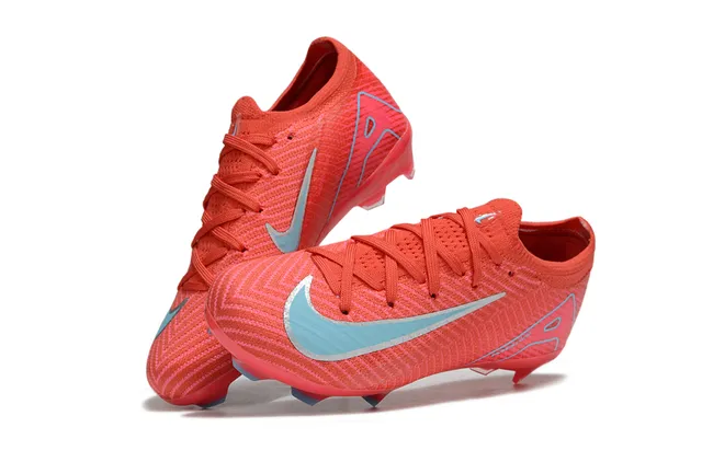 Nike Upper de maille rouge bleu Air Zoom unité talon Firm-Ground chaussures de football 12