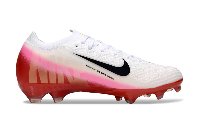 Nike Rojo y rosa de corte bajo upper de knit banda degradada suelo firme zapatos de fútbol 5