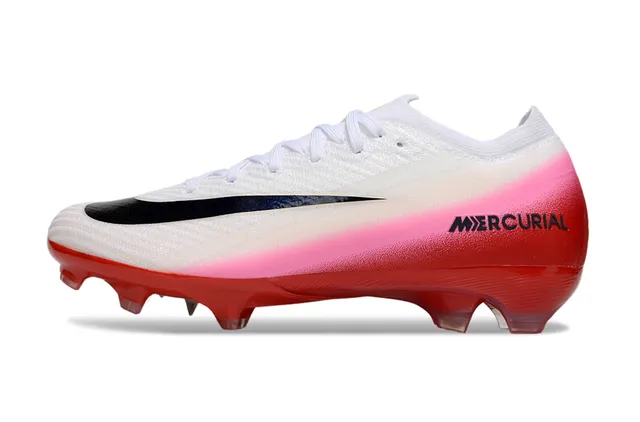 Nike Rojo y rosa de corte bajo upper de knit banda degradada suelo firme zapatos de fútbol 6