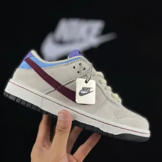 Nike SB Dunk Low भूरा गहरा लाल नीला बैंगनी स्केटबोर्ड जूते