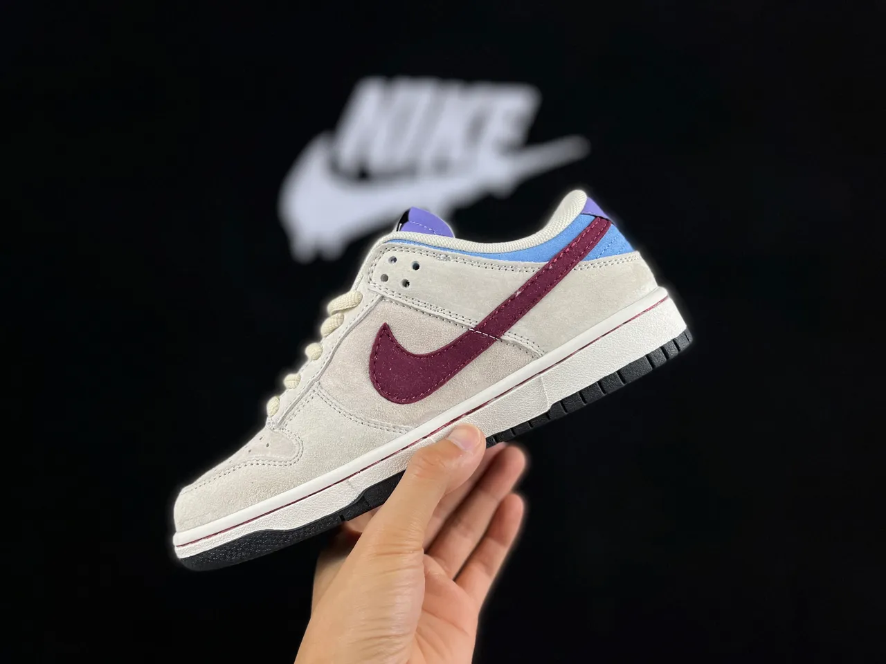 Nike SB Dunk Low beige bordeaux bleu violet chaussures de skateboard 8