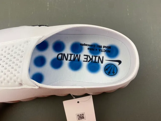 Nike Slide White Black Perforated Mesh Slip-On Slippers 6