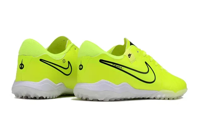 Nike Tiempo Yellow Black Low-Cut Synthetic Upper Conical Studs Turf Soccer Shoes 3