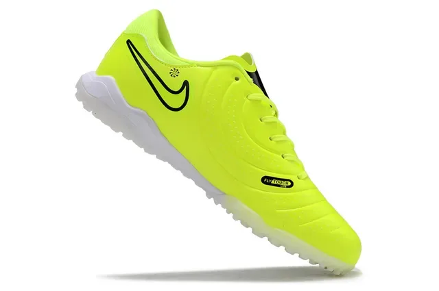 Nike Tiempo Yellow Black Low-Cut Synthetic Upper Conical Studs Turf Soccer Shoes 4