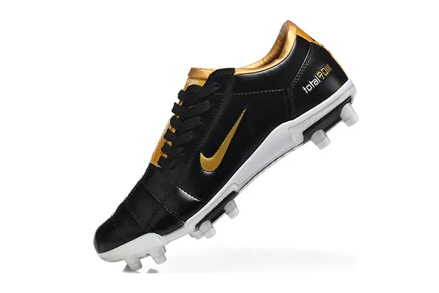 Nike Total 90 III काला स्वर्ण फर्म-ग्राउंड फुटबॉल जूते 4