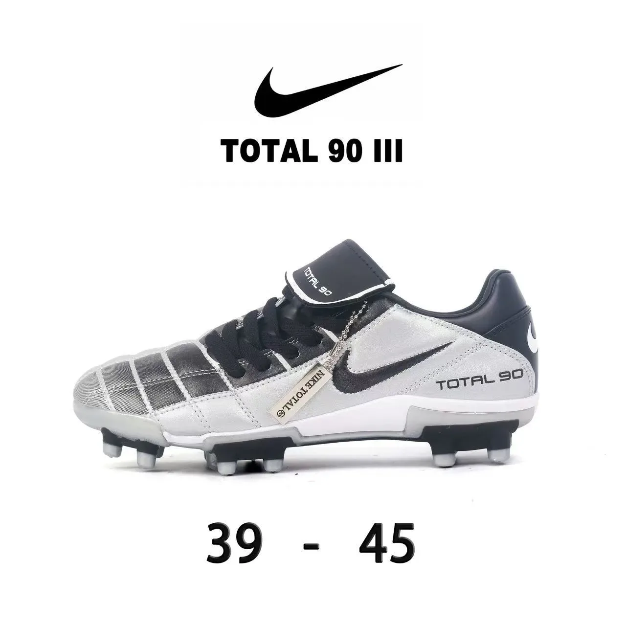 Nike Total 90 III White and Red Firm-Ground Soccer Shoes 2