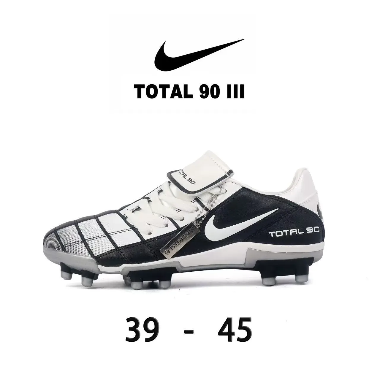 Nike Total 90 III White and Red Firm-Ground Soccer Shoes 3