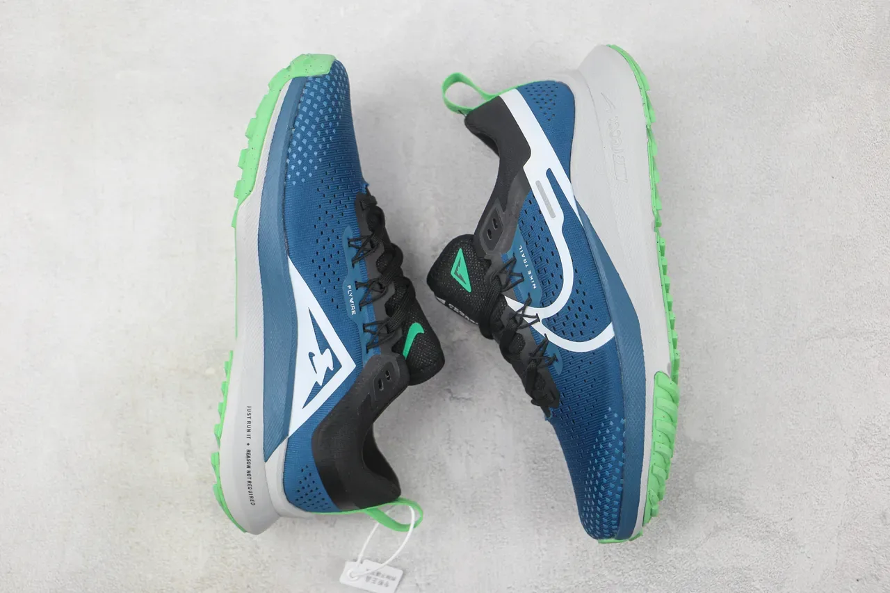 Nike Trail React Blue Black White Lime Green Running Shoes 2