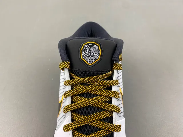 Nike blanc noir hautes ribotées superposition synthétique chaussures de basketball 6