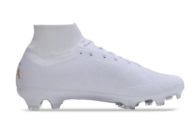 Nike Blanc Bleu Col de Chaussette à Coupe Haute Impression Géométrique Chaussures de Football Terrain Firme 5