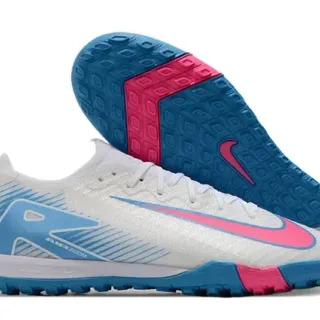 Nike Chaussures de Football Synthétique Overlay Bas Gazon Blanc Bleu