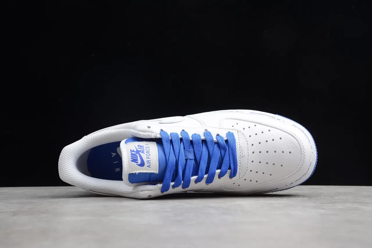 Nike White Blue Low-Top Leather Upper Lifestyle Sneakers 11