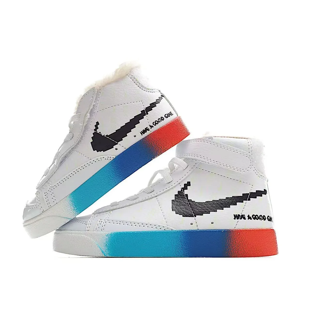 Nike White Multicolor High-Top Padded Collar Lifestyle Sneakers 18