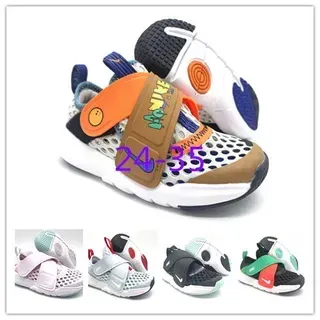 Nike أبيض برتقالي بدون لاس حزام هوك و لوب وجه شبكي مثقب حذاء رياضي نمط حياة