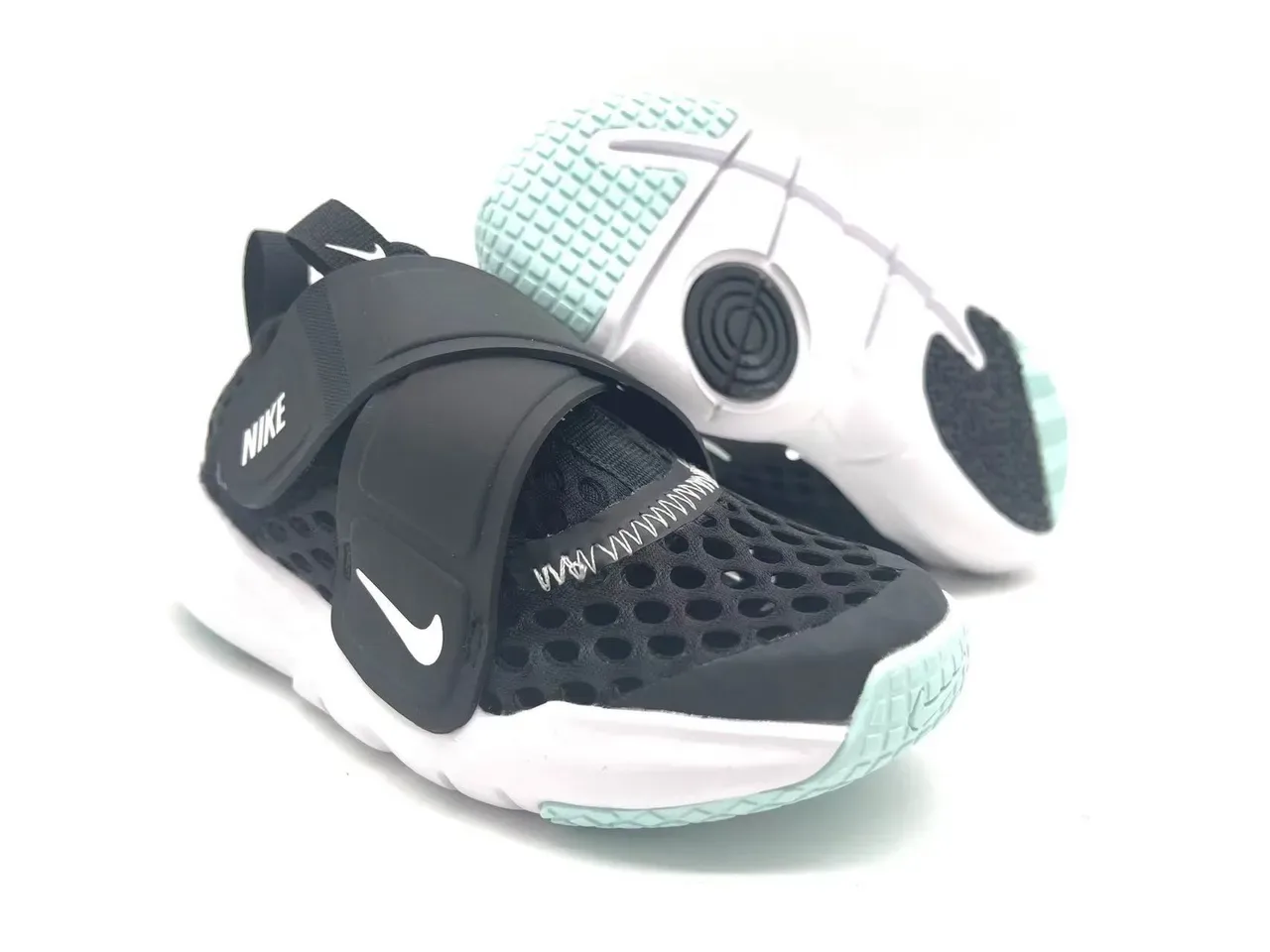 Nike White Orange Laceless Hook-and-Loop Strap Perforated Mesh Upper Lifestyle Sneakers 18