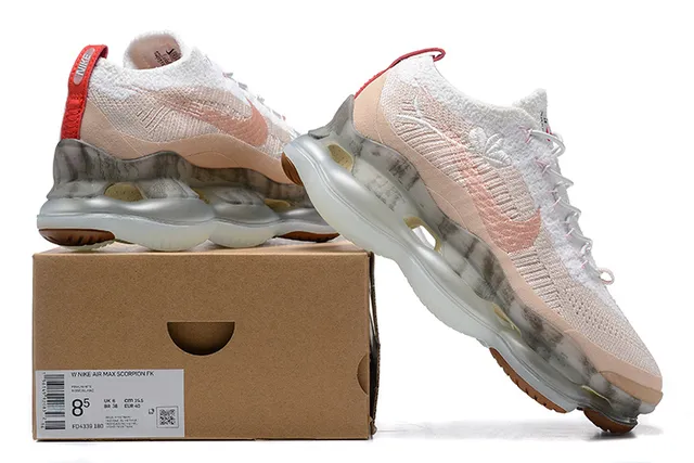 Nike White Pink Knit Upper Translucent Marbled Midsole Running Shoes 8