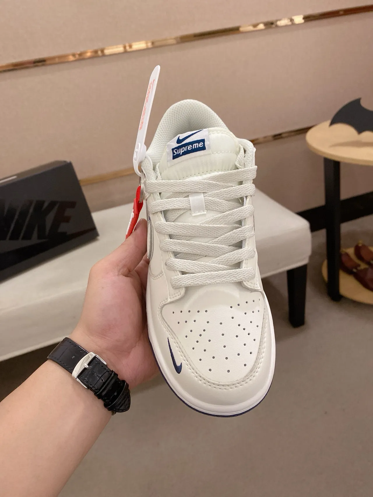 Nike x Supreme SB Dunk Low सादा नील स्केटबोर्ड जूतो 2