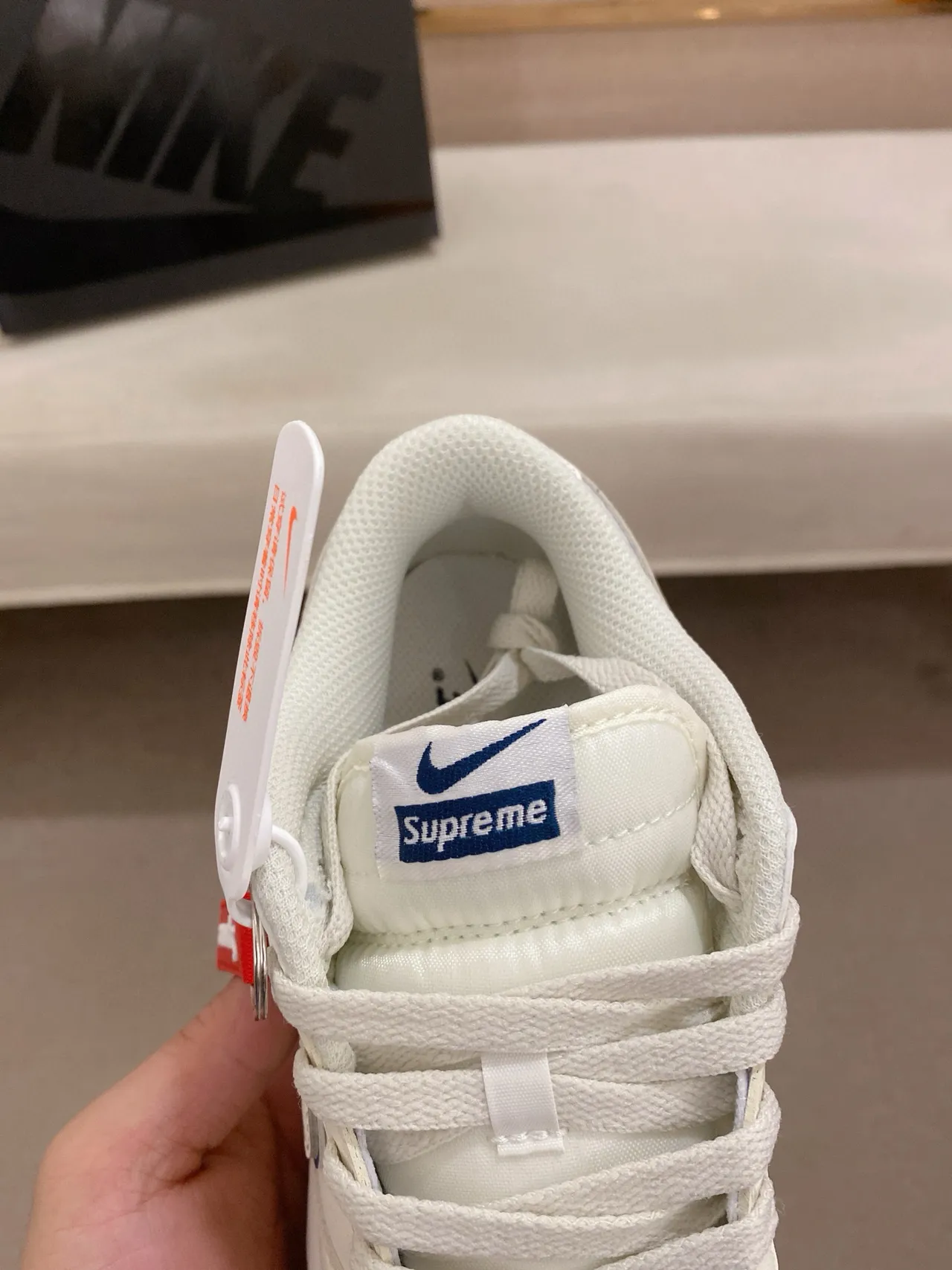Nike x Supreme SB Dunk Low सादा नील स्केटबोर्ड जूतो 6