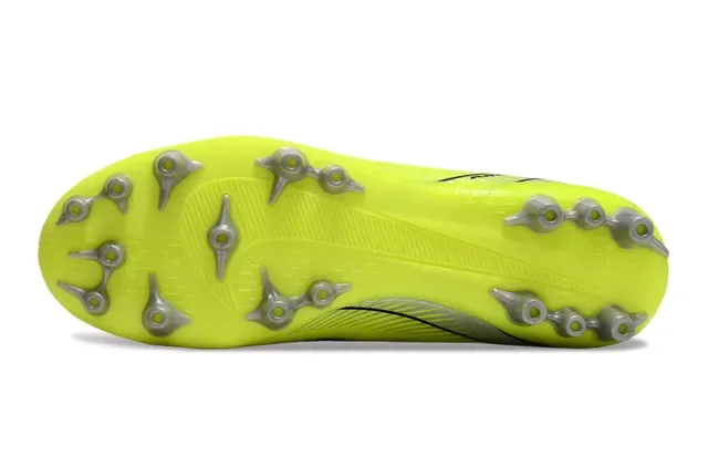 Nike Amarillo Negro Alto-Corte Ajuste Calcetín Neón Sintético Tricot Ground Firme Zapatos de Fútbol 6