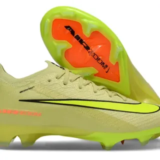 Nike Chaussures de Football Jaune Orange Empiègne Tricot Coupe Basse Tacons Firmes