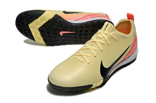 Nike Yellow Orange Low-Cut Synthetic Upper Ribbed Knit Collar Indoor Soccer Shoes 5
