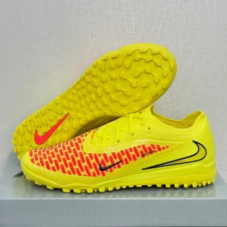 Nike Sapatos de futebol amarelo vermelho low-cut com upper Gripknit para turf