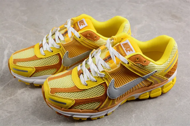 Nike Zoom 2K Yellow Orange Layered Synthetic Cage Open Mesh Upper Running Shoes 9