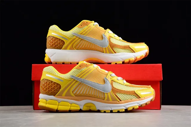 Nike Zoom 2K Yellow Orange Layered Synthetic Cage Open Mesh Upper Running Shoes 15