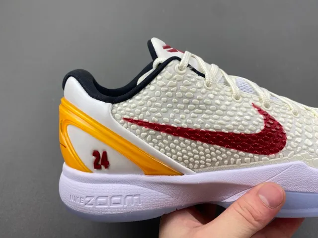 Nike Zoom Kobe VI White Red Yellow Zapatos de baloncesto 3
