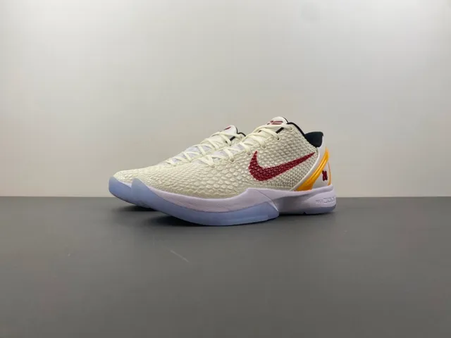 Nike Zoom Kobe VI White Red Yellow Zapatos de baloncesto 10