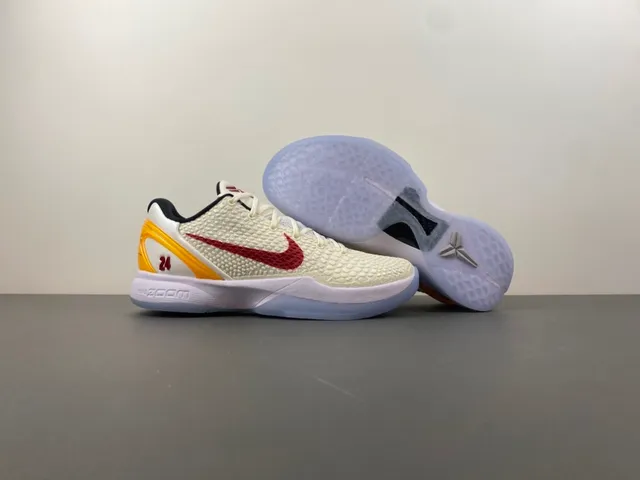 Nike Zoom Kobe VI White Red Yellow Zapatos de baloncesto 12