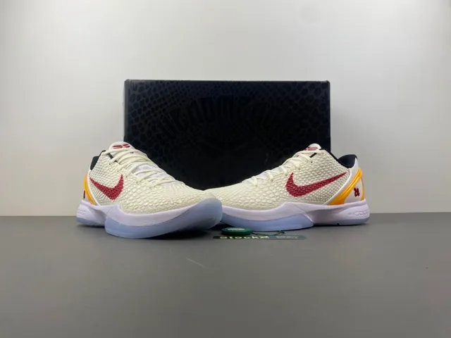 Nike Zoom Kobe VI White Red Yellow Zapatos de baloncesto 13