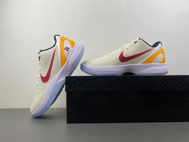 Nike Zoom Kobe VI White Red Yellow Zapatos de baloncesto 14