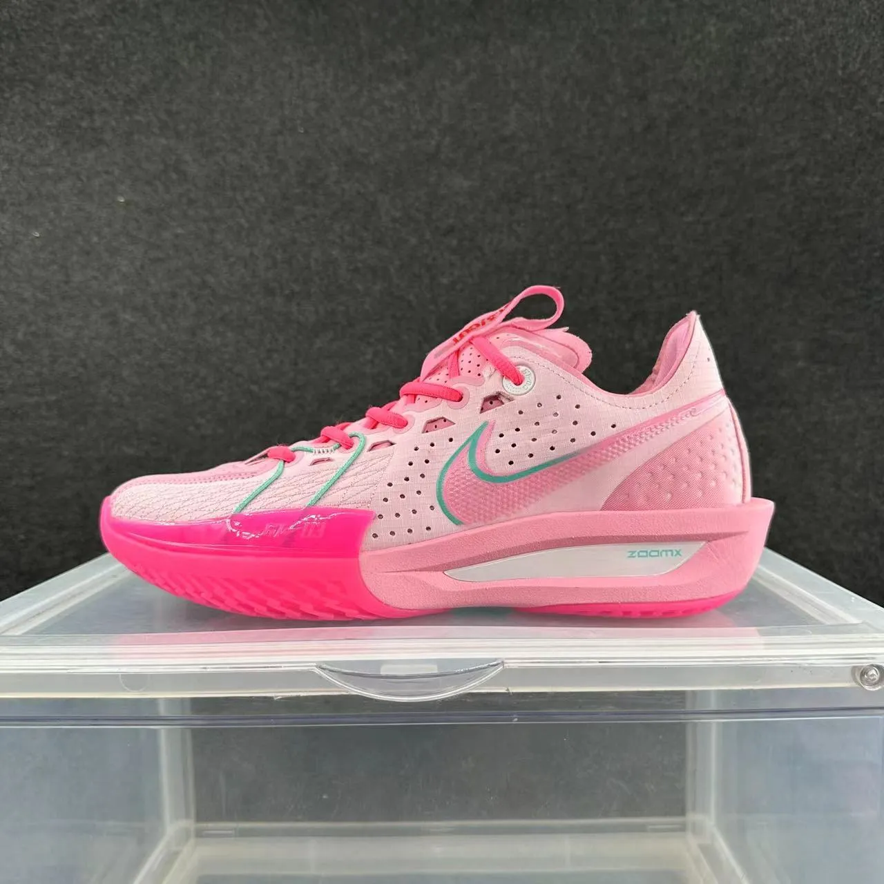 Nike ZoomX Pink Teal Perforated Mesh Running Shoes 2