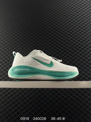 Nike ZoomX White and Teal Running Shoes 2