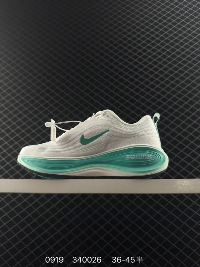 Nike ZoomX White and Teal Running Shoes 5