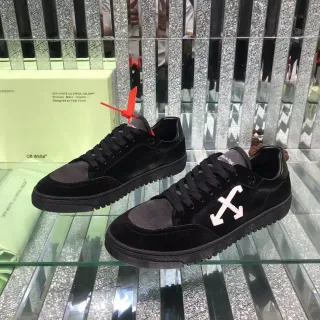 Off-White Arrow Black and Gray Suede Leather Lifestyle Sneakers